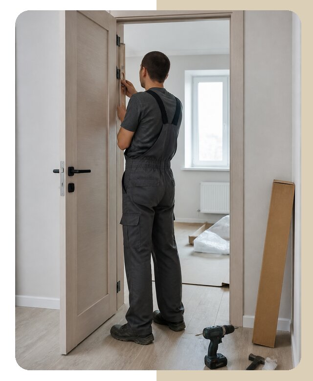 Установка распашной двери в Заинске по цене от 4576 р. | ДвериЛегко-Знс